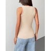 Zeagoo Tank Tops with Built in Bra for Women Sleeveless Ribbed Summer Tops(Beige)