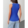 Zeagoo Tank Tops with Built in Bra for Women Sleeveless Ribbed Summer Tops(Blue)