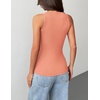 Zeagoo Tank Tops with Built in Bra for Women Sleeveless Ribbed Summer Tops(Coral)