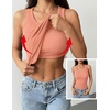 Zeagoo Tank Tops with Built in Bra for Women Sleeveless Ribbed Summer Tops(Coral)