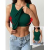 Zeagoo Tank Tops with Built in Bra for Women Sleeveless Ribbed Summer Tops(Dark Green)