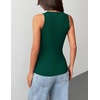 Zeagoo Tank Tops with Built in Bra for Women Sleeveless Ribbed Summer Tops(Dark Green)