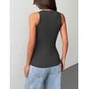 Zeagoo Tank Tops with Built in Bra for Women Sleeveless Ribbed Summer Tops(Dark Grey)