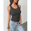 Zeagoo Tank Tops with Built in Bra for Women Sleeveless Ribbed Summer Tops(Dark Grey)