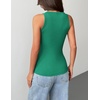 Zeagoo Tank Tops with Built in Bra for Women Sleeveless Ribbed Summer Tops(Green)