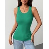 Zeagoo Tank Tops with Built in Bra for Women Sleeveless Ribbed Summer Tops(Green)