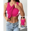 Zeagoo Tank Tops with Built in Bra for Women Sleeveless Ribbed Summer Tops(Hot Pink)