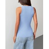 Zeagoo Tank Tops with Built in Bra for Women Sleeveless Ribbed Summer Tops(Light Blue)