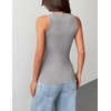 Zeagoo Tank Tops with Built in Bra for Women Sleeveless Ribbed Summer Tops(Light Grey)