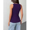 Zeagoo Tank Tops with Built in Bra for Women Sleeveless Ribbed Summer Tops(Purple)