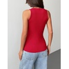 Zeagoo Tank Tops with Built in Bra for Women Sleeveless Ribbed Summer Tops(Red)