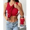 Zeagoo Tank Tops with Built in Bra for Women Sleeveless Ribbed Summer Tops(Red)