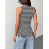 Zeagoo Tank Tops with Built in Bra for Women Sleeveless Ribbed Summer Tops(Stripe Black White)