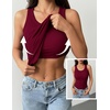 Zeagoo Tank Tops with Built in Bra for Women Sleeveless Ribbed Summer Tops(Wine Red)