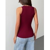 Zeagoo Tank Tops with Built in Bra for Women Sleeveless Ribbed Summer Tops(Wine Red)