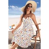 Zeagoo Women 2026 Summer Adjustable Spaghetti Strap Sundress Casual Ruched Floral V Neck Midi Flowy Beach Dress with Pockets(Colorful Floral)