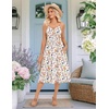 Zeagoo Women 2026 Summer Adjustable Spaghetti Strap Sundress Casual Ruched Floral V Neck Midi Flowy Beach Dress with Pockets(Colorful Floral)