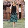 Zeagoo Women Beach Summer Midi Dress 2026 Sleeveless Casual Beachy Sundress Button Down Loose Tank Dresses with Pockets(Black Green)