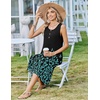 Zeagoo Women Beach Summer Midi Dress 2026 Sleeveless Casual Beachy Sundress Button Down Loose Tank Dresses with Pockets(Black Green)