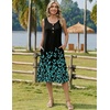 Zeagoo Women Beach Summer Midi Dress 2026 Sleeveless Casual Beachy Sundress Button Down Loose Tank Dresses with Pockets(Black Green)