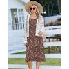 Zeagoo Women Beach Summer Midi Dress 2026 Sleeveless Casual Beachy Sundress Button Down Loose Tank Dresses with Pockets(Coffee)