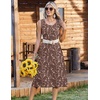 Zeagoo Women Beach Summer Midi Dress 2026 Sleeveless Casual Beachy Sundress Button Down Loose Tank Dresses with Pockets(Coffee)