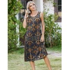 Zeagoo Women Beach Summer Midi Dress 2026 Sleeveless Casual Beachy Sundress Button Down Loose Tank Dresses with Pockets(Ethnic Blue)