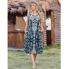 Zeagoo Women Beach Summer Midi Dress 2026 Sleeveless Casual Beachy Sundress Button Down Loose Tank Dresses with Pockets(Ethnic Navy Blue)
