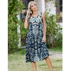Zeagoo Women Beach Summer Midi Dress 2026 Sleeveless Casual Beachy Sundress Button Down Loose Tank Dresses with Pockets(Ethnic Navy Blue)