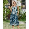 Zeagoo Women Beach Summer Midi Dress 2026 Sleeveless Casual Beachy Sundress Button Down Loose Tank Dresses with Pockets(Ethnic Navy Blue)