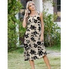Zeagoo Women Beach Summer Midi Dress 2026 Sleeveless Casual Beachy Sundress Button Down Loose Tank Dresses with Pockets(Floral Black)