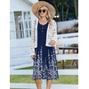 Zeagoo Women Beach Summer Midi Dress 2026 Sleeveless Casual Beachy Sundress Button Down Loose Tank Dresses with Pockets(Floral Blue)
