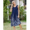 Zeagoo Women Beach Summer Midi Dress 2026 Sleeveless Casual Beachy Sundress Button Down Loose Tank Dresses with Pockets(Floral Blue)