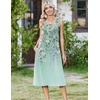 Zeagoo Women Beach Summer Midi Dress 2026 Sleeveless Casual Beachy Sundress Button Down Loose Tank Dresses with Pockets(Floral Green)