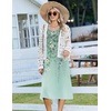 Zeagoo Women Beach Summer Midi Dress 2026 Sleeveless Casual Beachy Sundress Button Down Loose Tank Dresses with Pockets(Floral Green)