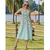 Zeagoo Women Beach Summer Midi Dress 2026 Sleeveless Casual Beachy Sundress Button Down Loose Tank Dresses with Pockets(Floral Green)