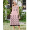 Zeagoo Women Beach Summer Midi Dress 2026 Sleeveless Casual Beachy Sundress Button Down Loose Tank Dresses with Pockets(Floral Pink)