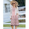 Zeagoo Women Beach Summer Midi Dress 2026 Sleeveless Casual Beachy Sundress Button Down Loose Tank Dresses with Pockets(Floral Pink)
