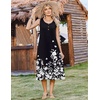 Zeagoo Women Beach Summer Midi Dress 2026 Sleeveless Casual Beachy Sundress Button Down Loose Tank Dresses with Pockets(Flowers-black)