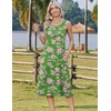 Zeagoo Women Beach Summer Midi Dress 2026 Sleeveless Casual Beachy Sundress Button Down Loose Tank Dresses with Pockets(Green Pink)
