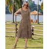 Zeagoo Women Beach Summer Midi Dress 2026 Sleeveless Casual Beachy Sundress Button Down Loose Tank Dresses with Pockets(Leopard Print)