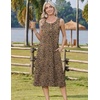 Zeagoo Women Beach Summer Midi Dress 2026 Sleeveless Casual Beachy Sundress Button Down Loose Tank Dresses with Pockets(Leopard Print)