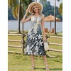Zeagoo Women Beach Summer Midi Dress 2026 Sleeveless Casual Beachy Sundress Button Down Loose Tank Dresses with Pockets(Marble Flowers)