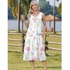 Zeagoo Women Beach Summer Midi Dress 2026 Sleeveless Casual Beachy Sundress Button Down Loose Tank Dresses with Pockets(Pink Flowers)