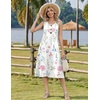 Zeagoo Women Beach Summer Midi Dress 2026 Sleeveless Casual Beachy Sundress Button Down Loose Tank Dresses with Pockets(Pink Flowers)