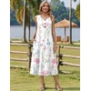 Zeagoo Women Beach Summer Midi Dress 2026 Sleeveless Casual Beachy Sundress Button Down Loose Tank Dresses with Pockets(Pink Flowers)