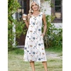 Zeagoo Women Beach Summer Midi Dress 2026 Sleeveless Casual Beachy Sundress Button Down Loose Tank Dresses with Pockets(White Blue)