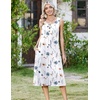 Zeagoo Women Beach Summer Midi Dress 2026 Sleeveless Casual Beachy Sundress Button Down Loose Tank Dresses with Pockets(White Blue)