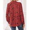 Zeagoo Women Blouses Chiffon Long Sleeve Button Down Shirts Business Tops(A-black Red Floral)