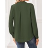 Zeagoo Women Blouses Chiffon Long Sleeve Button Down Shirts Business Tops(Army Green)